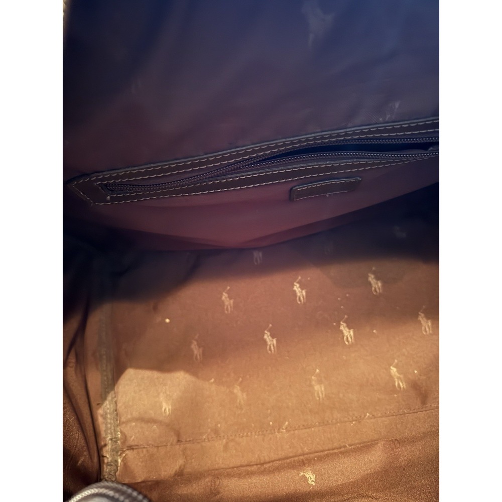 Polo Ralph Lauren Vintage Duffle/ Weekender Bag In Brown Canvas With Leather - Picture 14 of 16